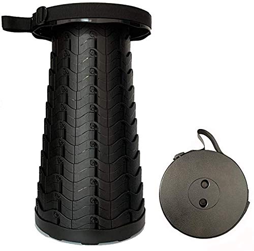 Avenoir Compact Telescopic Stool - Versatile & Portable 397lb Capacity (Black)